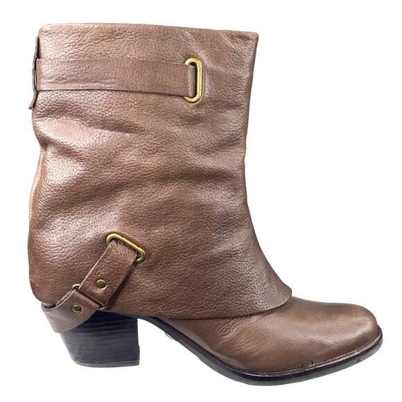 Matisse Women's Brown Leather Slouchy Cuffed Ankle Boot Size US 7.5 - Picture 1 of 11